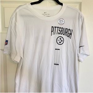 NWT Men’s Nike NFL Pittsburgh Steelers Dri Fit White Tee Size Large